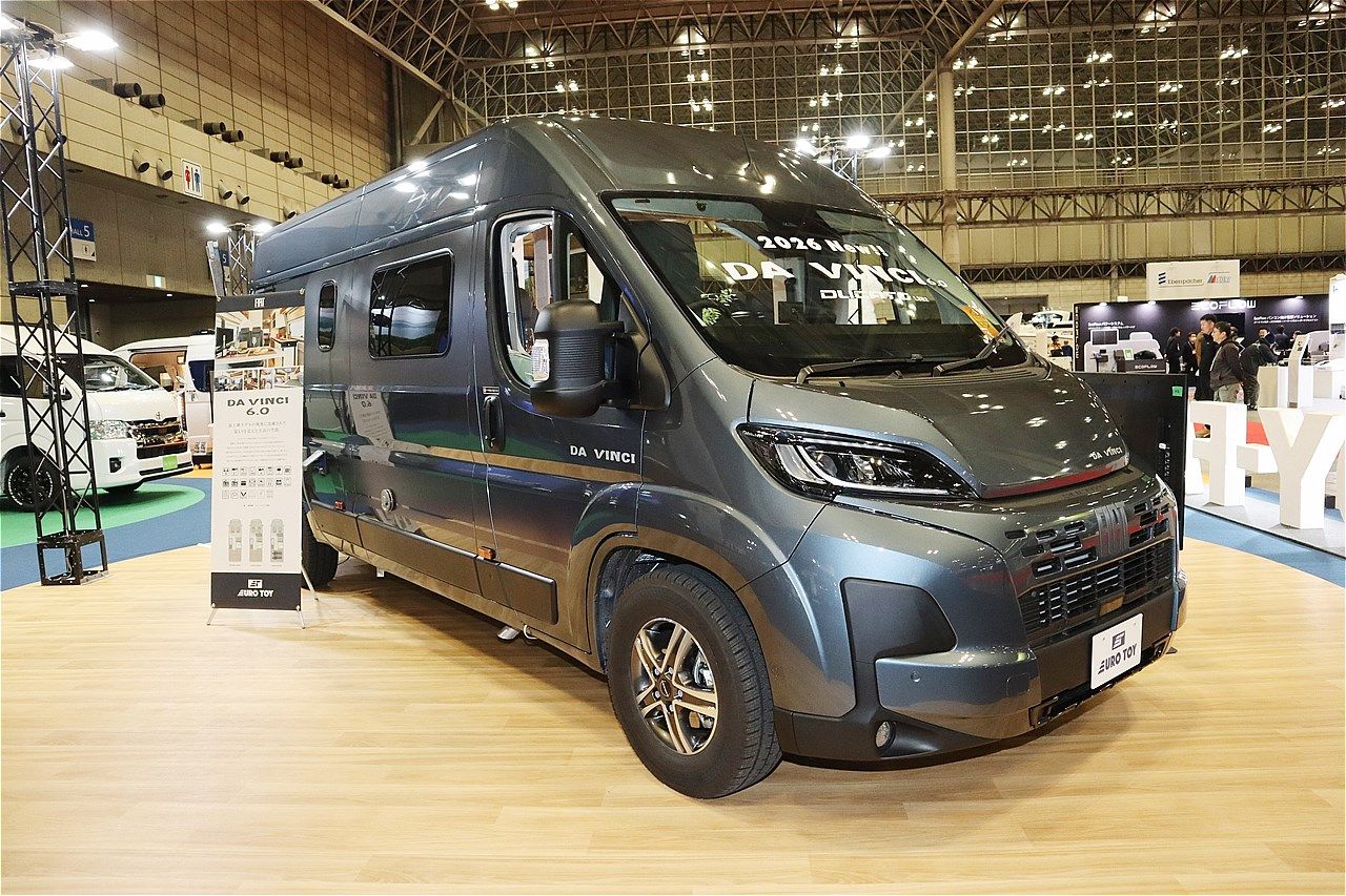 ジャパンキャンピングカーショー2026でトイファクトリーが発表した新型「ダヴィンチ6.0」（写真：筆者撮影）