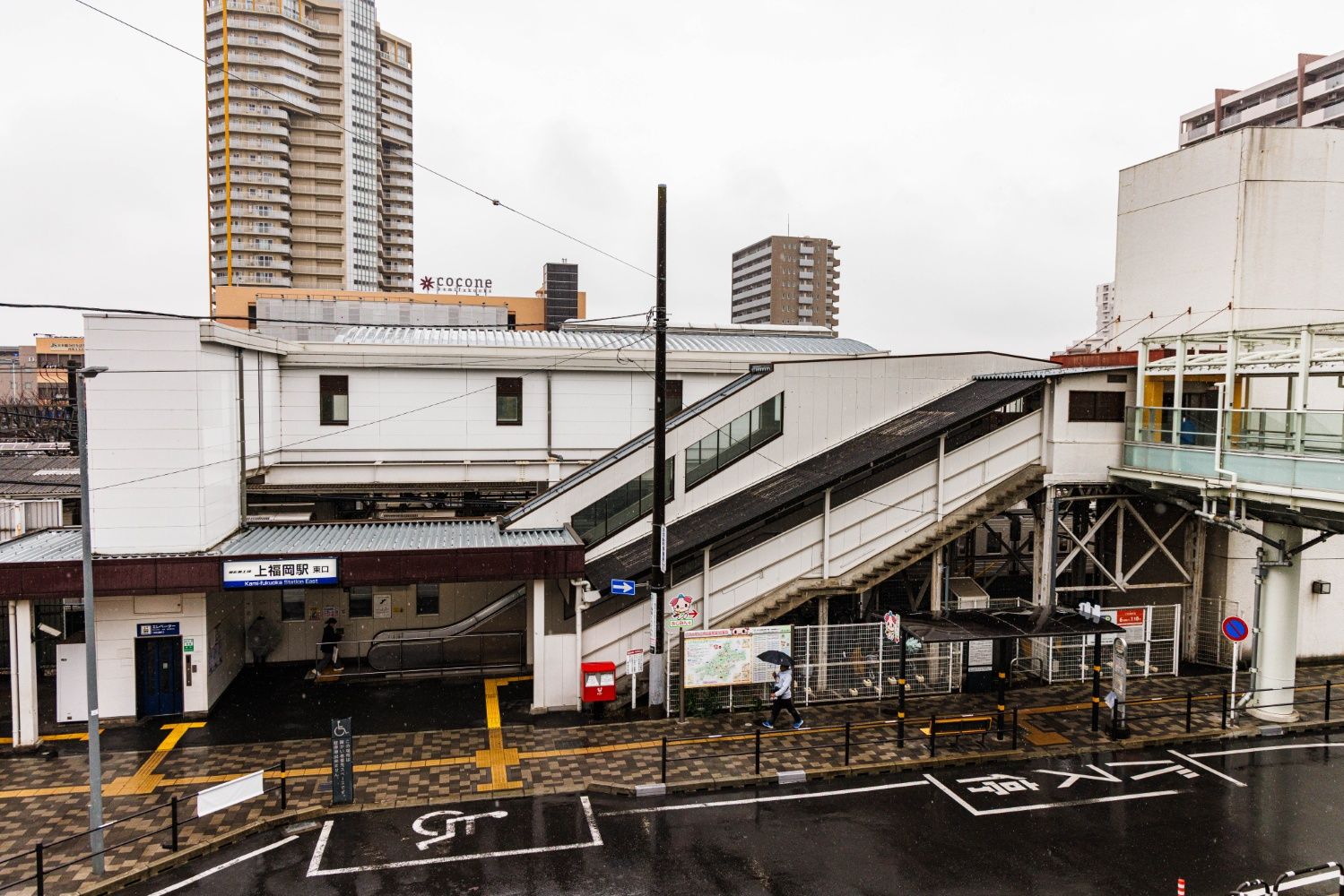 上福岡駅の東口（撮影：鼠入昌史）
