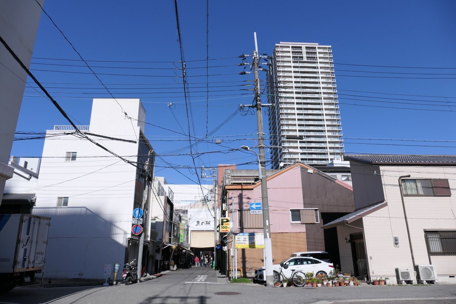 南から見た明石駅方面