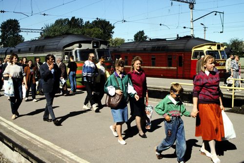 旧ソ連の香りが残る頃のエストニアの鉄道（1994年 筆者撮影）