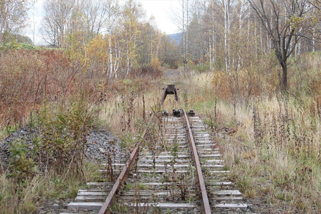 仁宇布駅の線路終端部に到達（筆者撮影）
