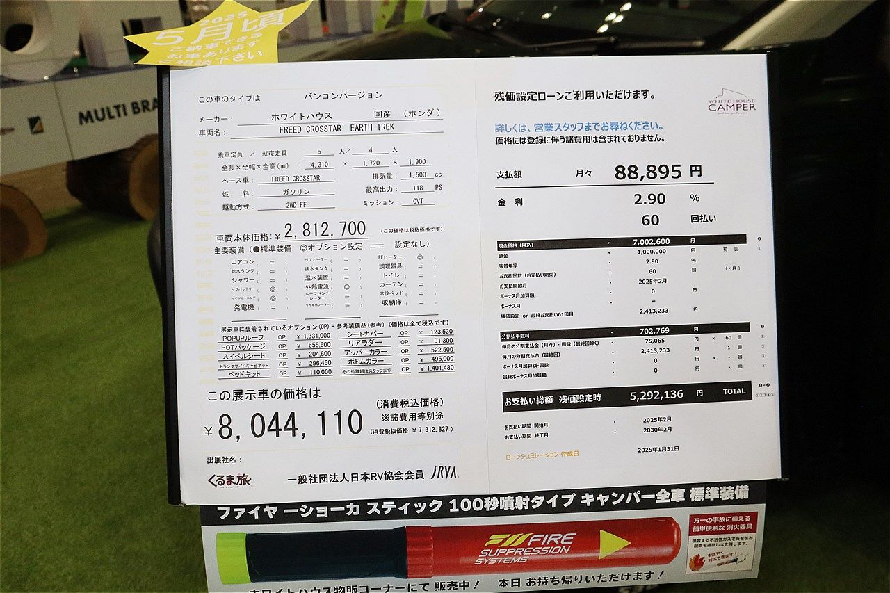 30代の本格派キャンパーをユーザーに想定した「アース トレック（ERTH TREK）」という仕様（筆者撮影）