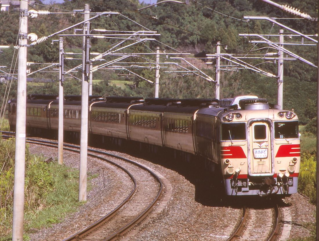 鹿児島本線の田原坂付近を走る特急「おおよど」（撮影：南正時）