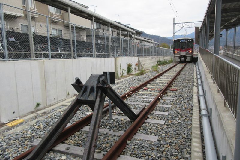 一部区間が復活した可部線の終点、あき亀山駅（筆者撮影）