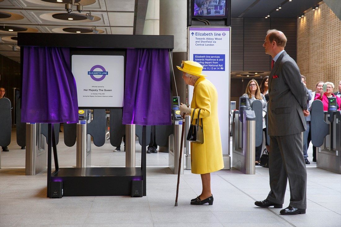 エリザベス線の開業記念式典に参列したエリザベス2世女王＝2022年5月17日（写真：(c) Transport for London）