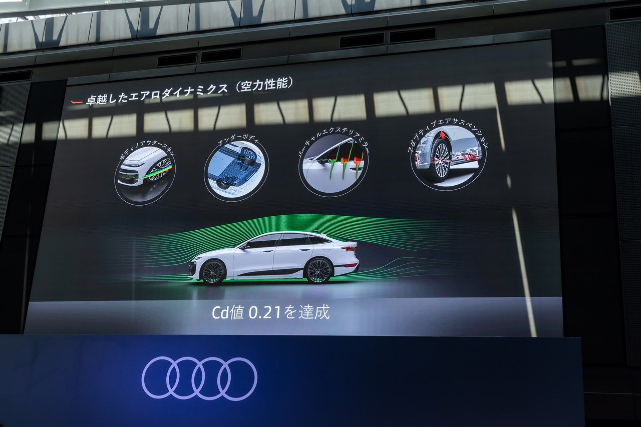 アウディ「A6 e-tron」シリーズおよび発表会の様子（写真：三木 宏章）