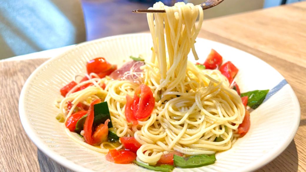 揖保乃糸の製法で作った希少なパスタとは……?(筆者撮影)