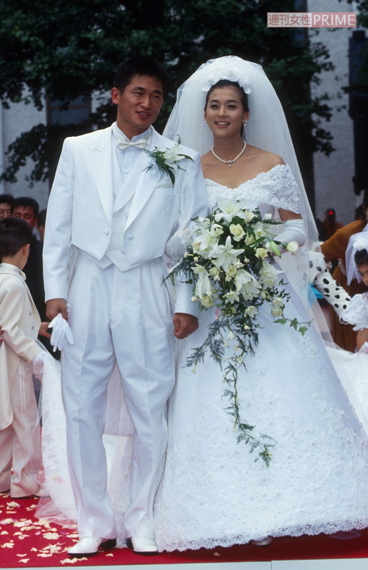 1993年、都内のホテルで挙式を開いた三浦知良選手とりさ子夫人（写真：週刊女性PRIME）