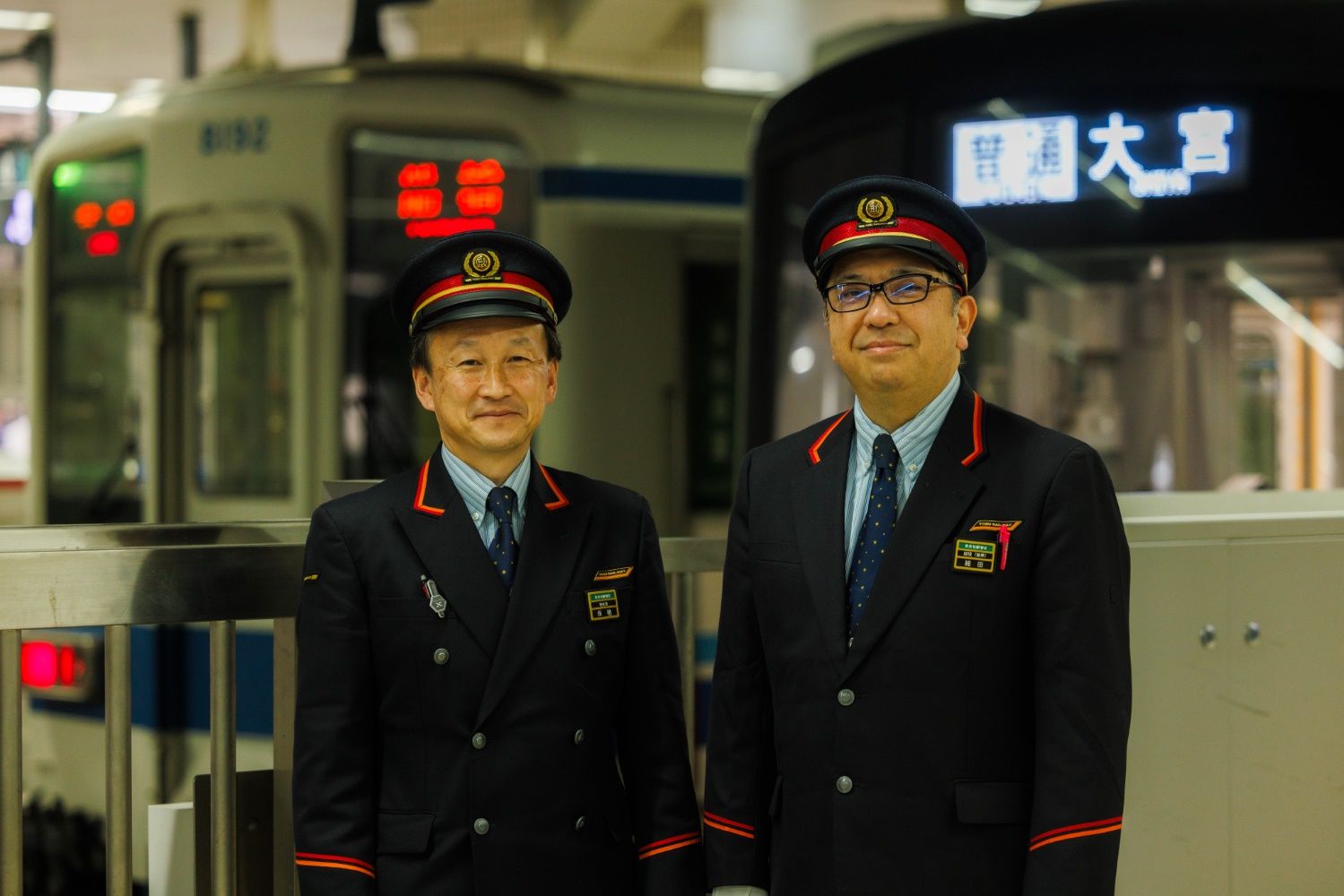 柏駅管区の保栖管区長と細田首席助役