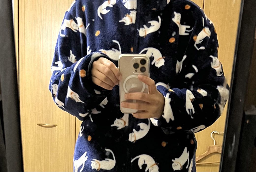 かわいくてお気に入りのねこ柄。ちなみに、筆者は10月末のセールで799円で購入。毎年10月頃に前年度の在庫を安くセールしていることもある（筆者撮影）