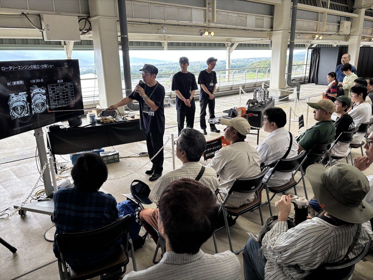 ロータリーエンジンの開発者による説明（写真：桃田健史）