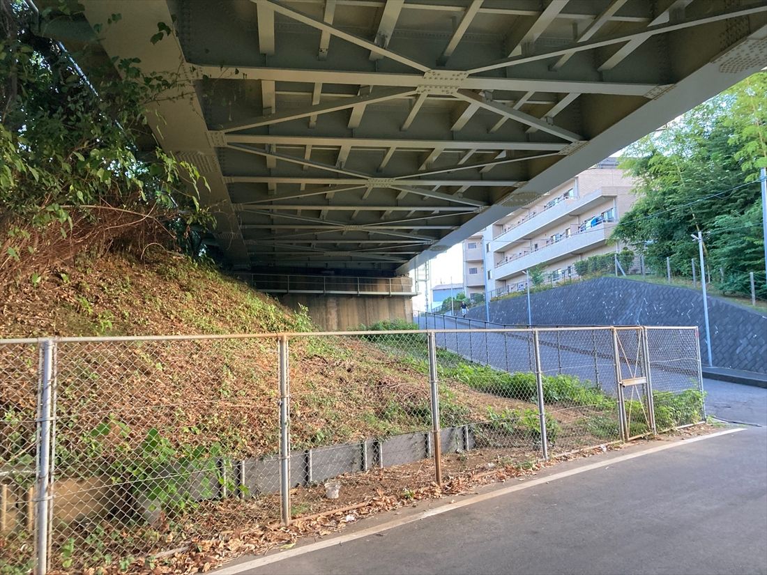 下を通る道路の幅の割に長い架道橋だ（筆者撮影）