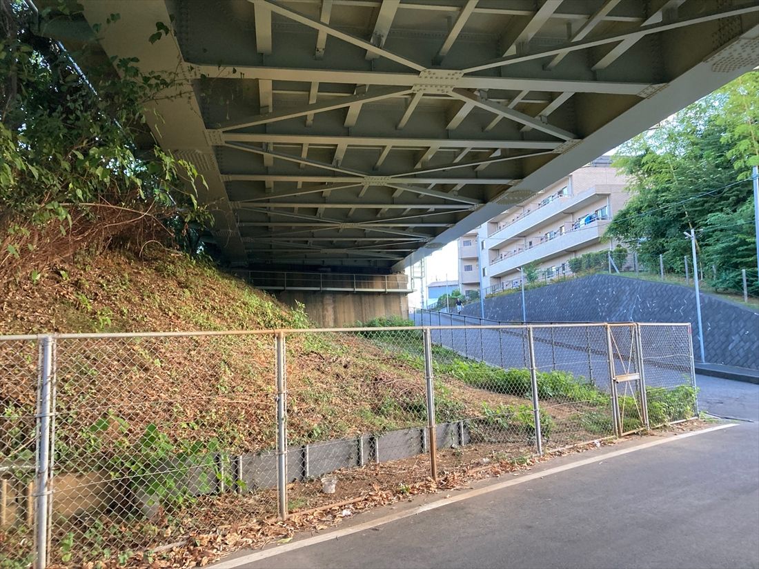 下を通る道路の幅の割に長い架道橋だ（筆者撮影）