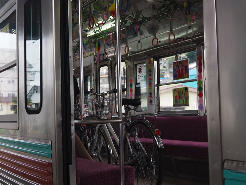 上毛電気鉄道700形のサイクルトレイン（筆者撮影）
