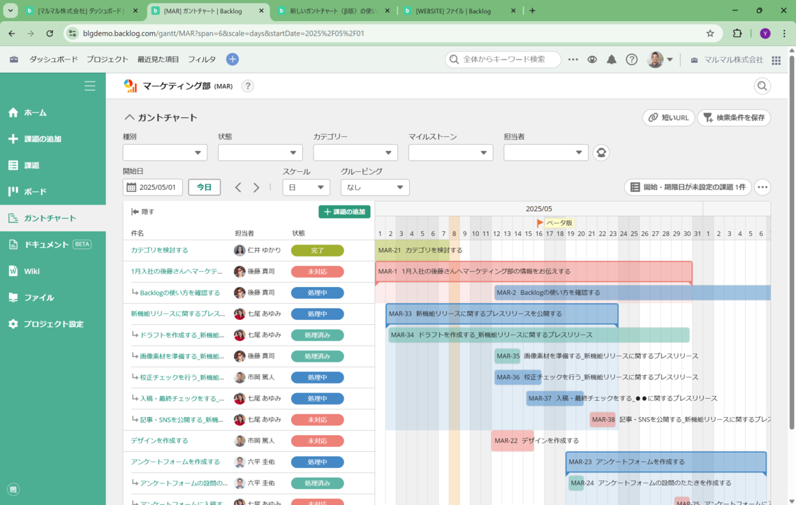 Backlogの画面