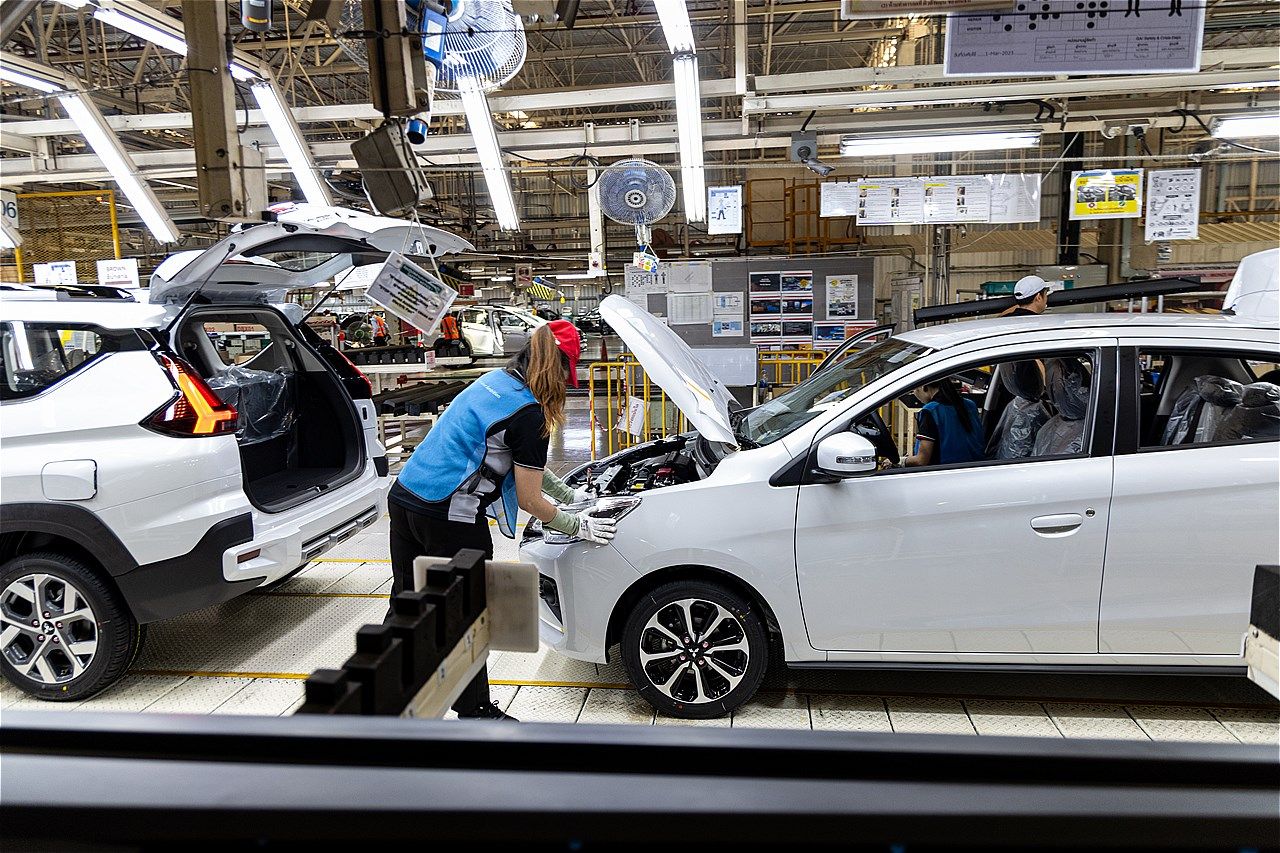 エクスフォースHEVなどの生産を行う、三菱のレムチャバン工場（筆者撮影）