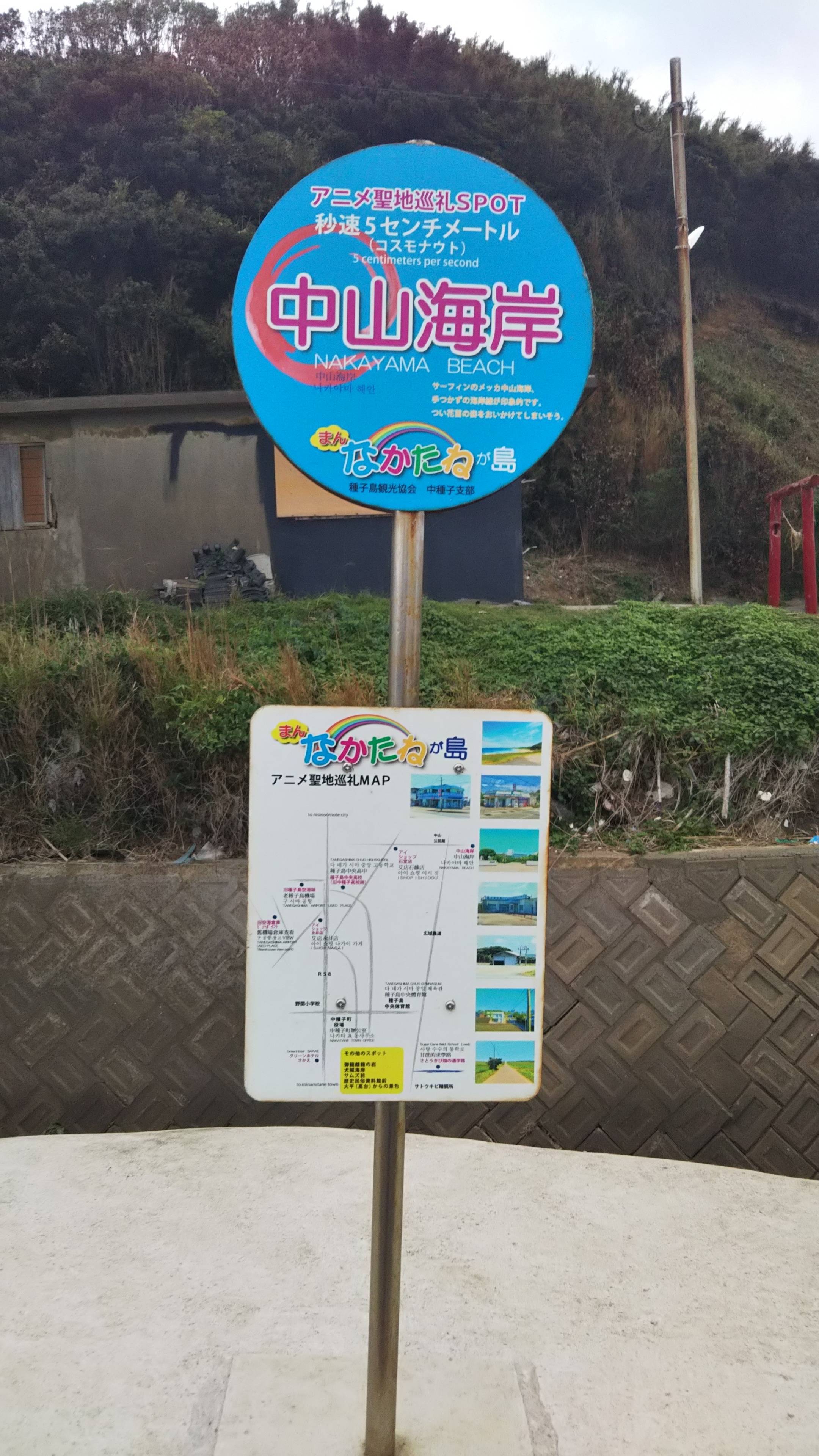 『コスモナウト』のヒロイン「花苗」がよくサーフィンをしていた「中山海岸」（筆者撮影）