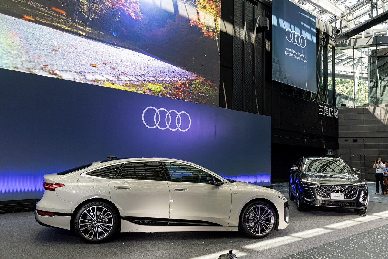 アウディ「A6 e-tron」シリーズおよび発表会の様子（写真：三木 宏章）