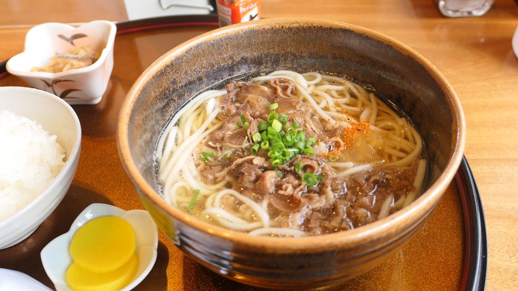 五島うどん。福江空港レストランにて（筆者撮影）