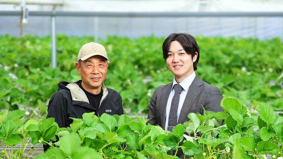 株式会社加原農園 代表取締役 加原 昭典氏、農林中央金庫 中国営業部 融資主任 山口 冬馬氏