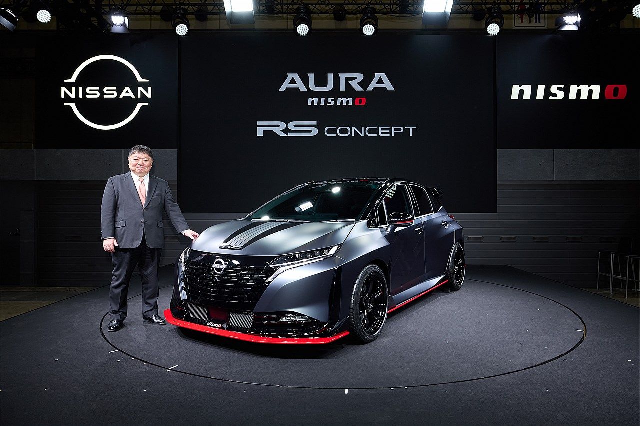 東京オートサロン2026で公開された日産「オーラNISMO RSコンセプト」（写真：日産自動車）