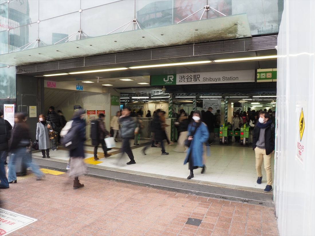 移転直前の渋谷駅ハチ公改札＝2025年1月（編集部撮影）