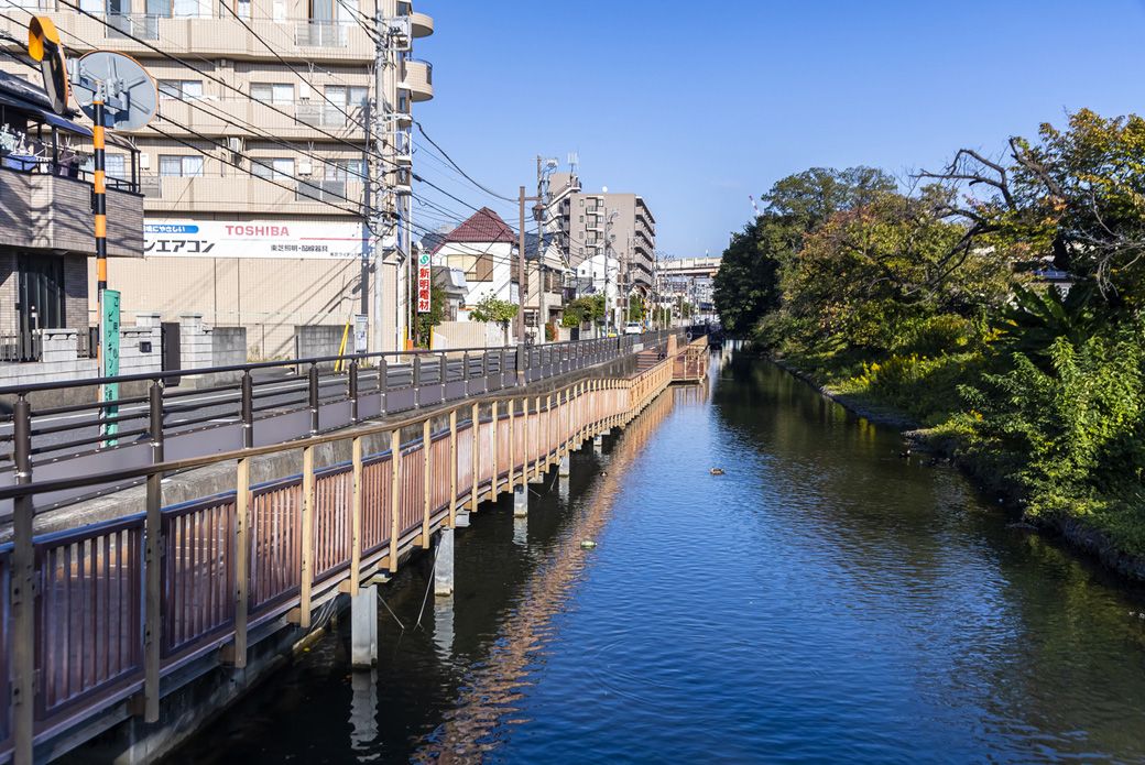 東京拘置所の横を流れる古隅田川（撮影：今井 康一）