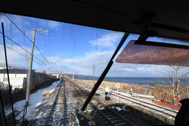 海沿いでは快晴だった（記者撮影）