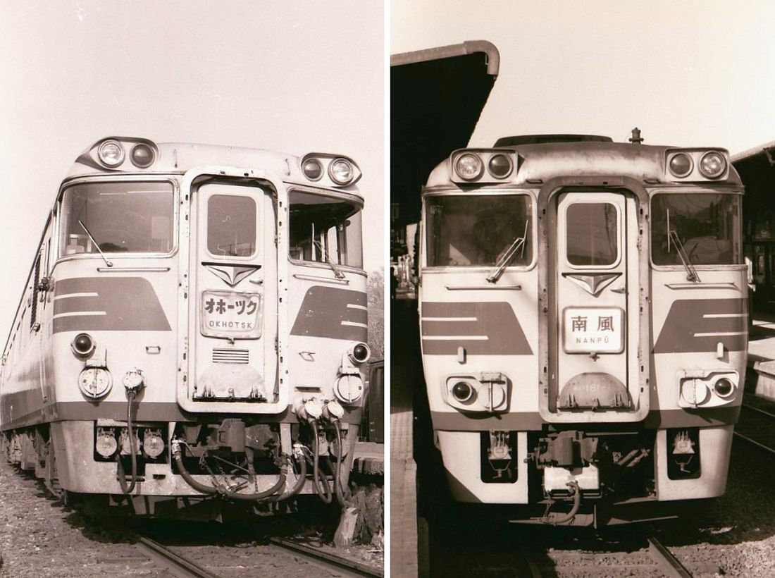 キハ82系（左）と後継のキハ181系。よく似ているが窓上のライトケースの形状など各部に違いがある（撮影：南正時）