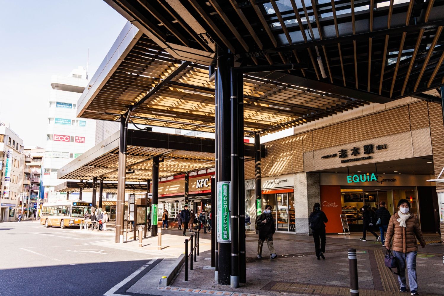 現在の志木駅南口。KFCはずっと変わらない（撮影：鼠入昌史）