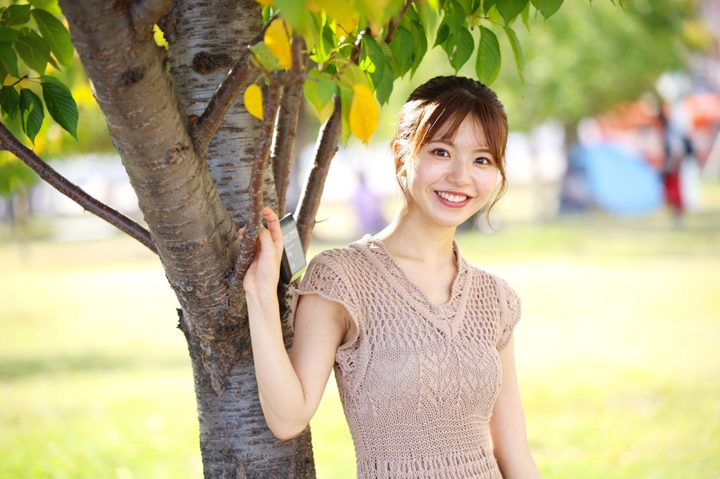 松田有紗さん。爽やかな笑顔がまぶしい（筆者撮影）