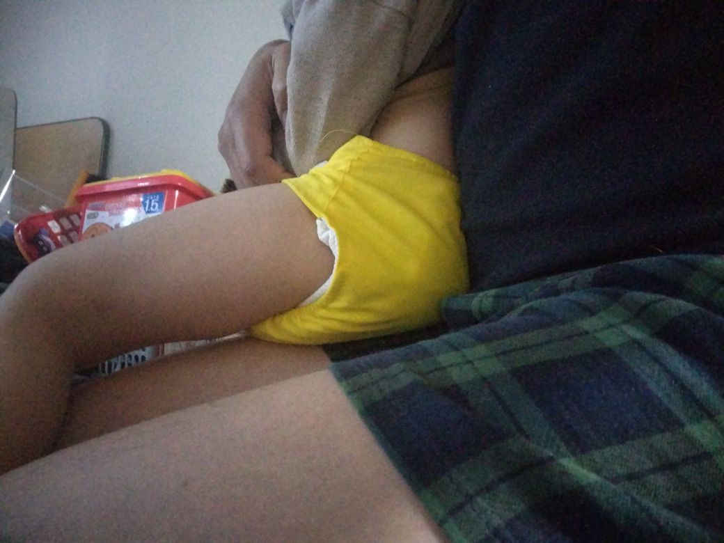 布オムツの様子（写真：中山さん提供）