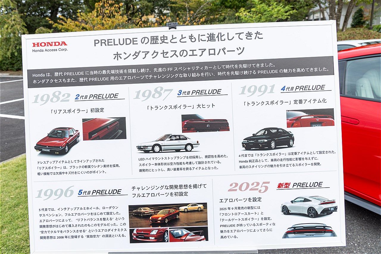 ホンダアクセスの純正アクセサリーを装着した新型「プレリュード」（写真：三木 宏章）
