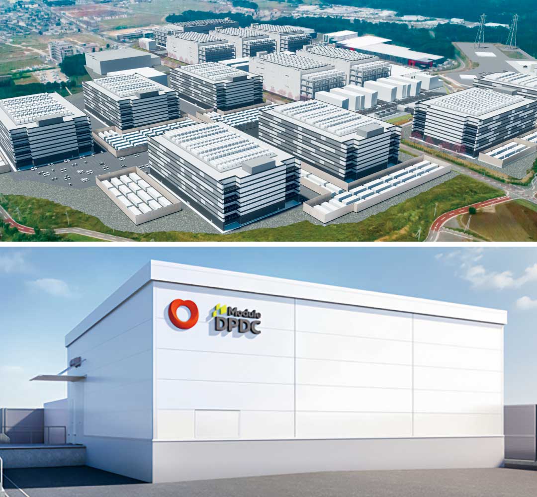 郊外型データセンター（上）モジュール型データセンター｢Module DPDC｣（下）
