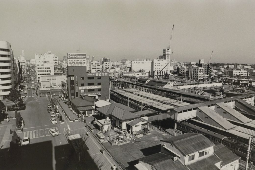 川越駅と西口（写真：1989年02月13日、高橋孫一郎撮影）