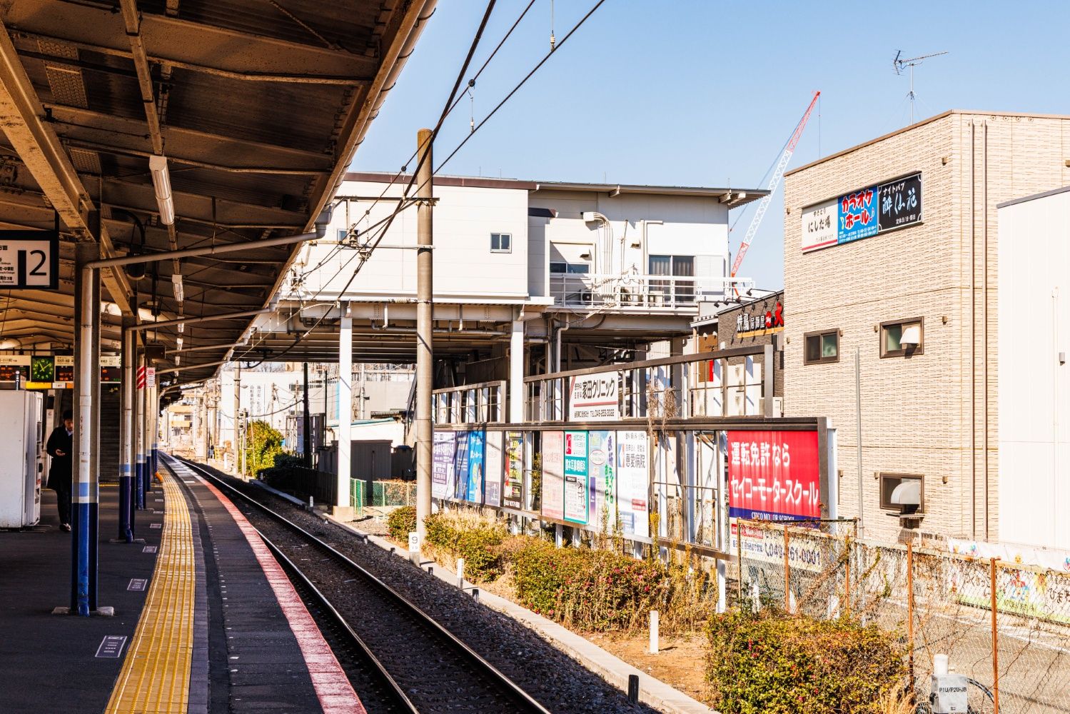 現在の鶴瀬は島式ホーム1面の鶴瀬駅だが、かつては2面のホームを持っていた（撮影：鼠入昌史）