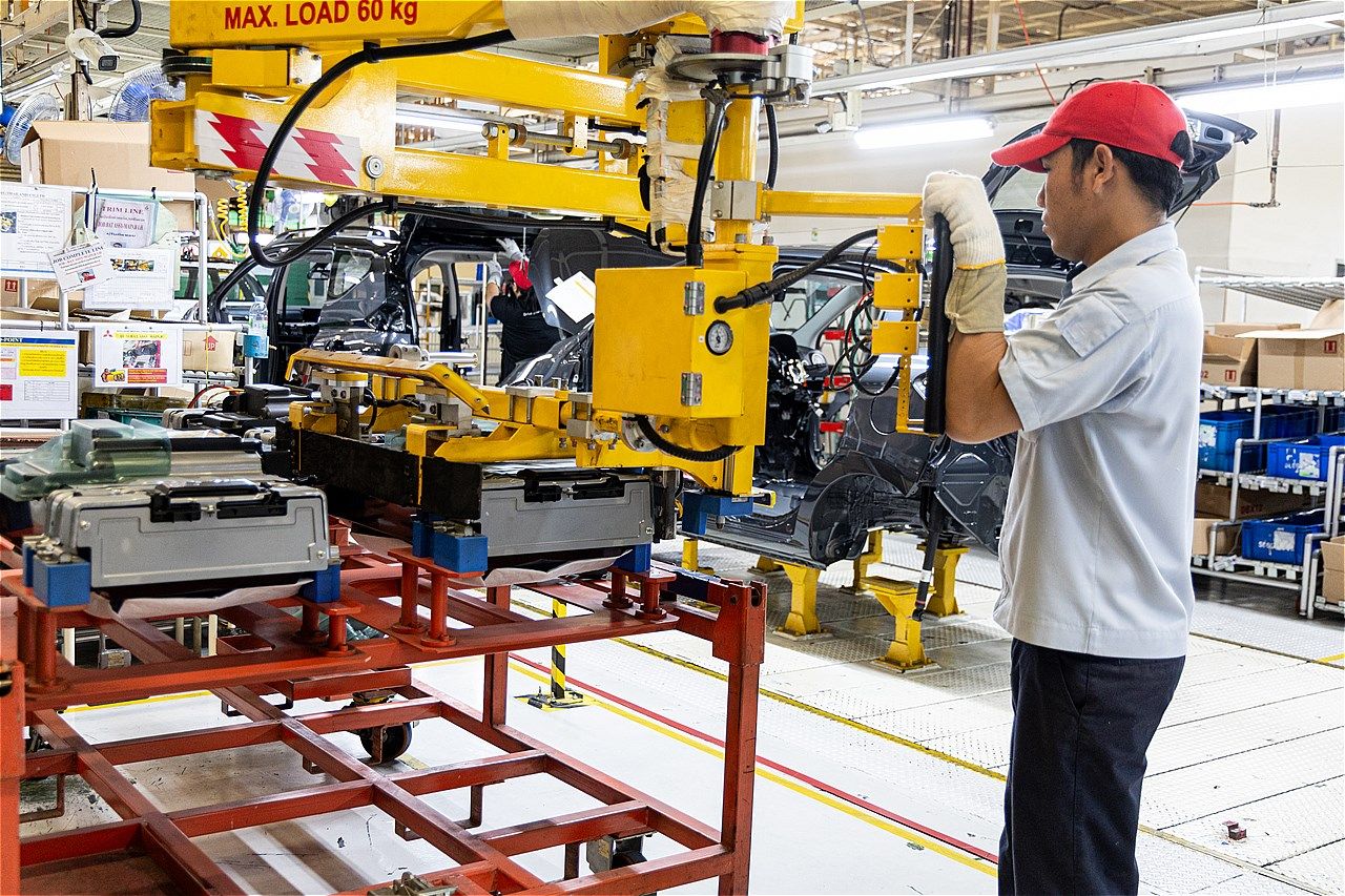 エクスフォースHEVなどの生産を行う、三菱のレムチャバン工場（筆者撮影）
