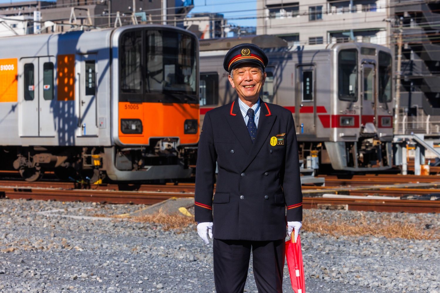 下板橋駅の下り方には留置線。竹倉駅長は下板橋と北池袋の2駅を預かる（撮影：鼠入昌史）