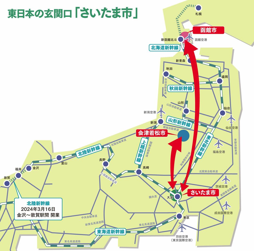 東日本の玄関口「さいたま市」のイメージ地図