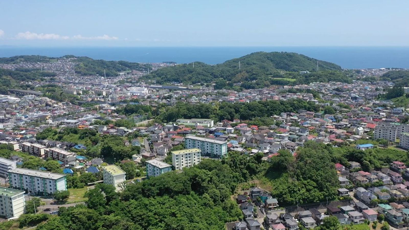 二宮町は縦4km横3kmと小さな町。海と里山があり自然豊かな地だ（写真：神奈川県住宅供給公社 提供）