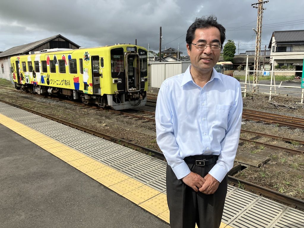 ひたちなか海浜鉄道の吉田社長（筆者撮影）