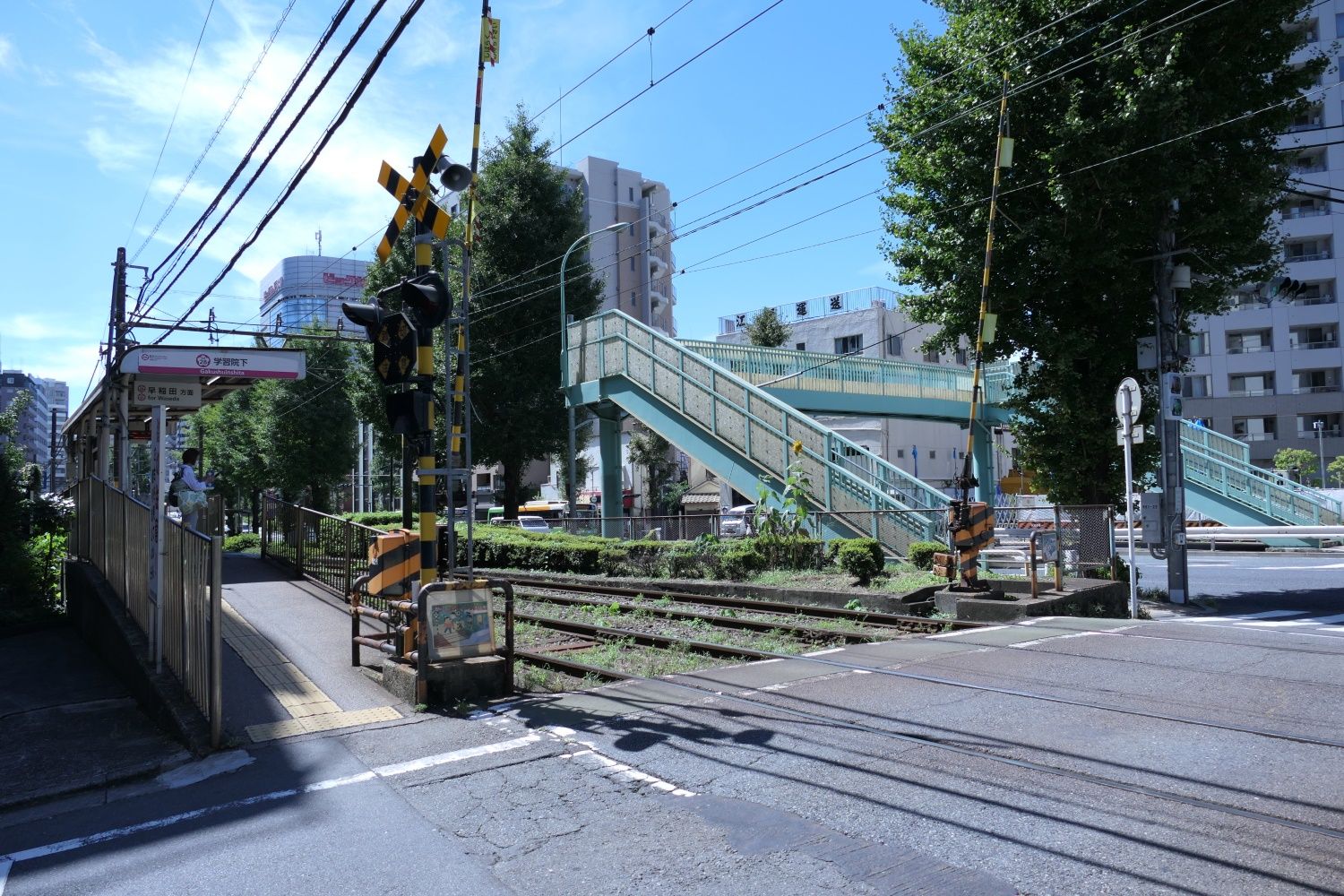 都電荒川線の学習院下停留場（記者撮影）