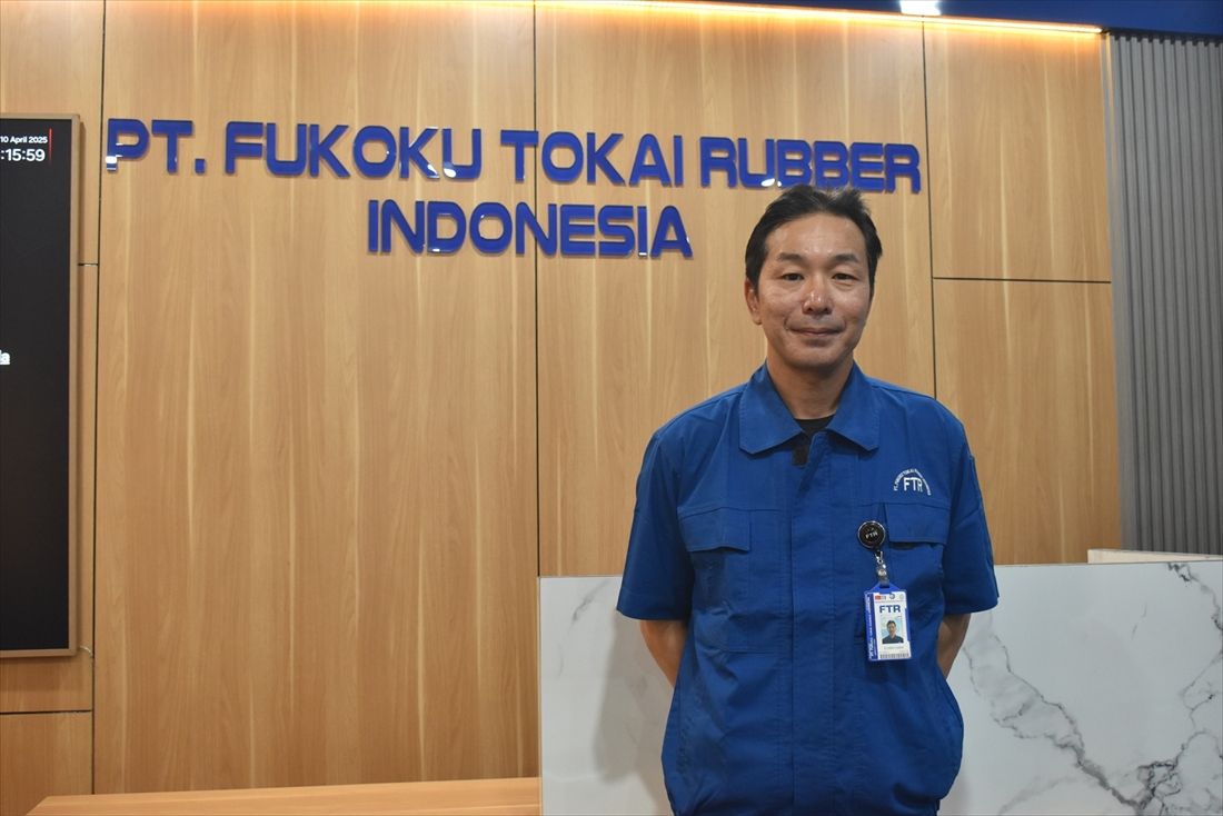 フコク東海ゴムインドネシア（FTRI）の原一郎代表取締役（筆者撮影）