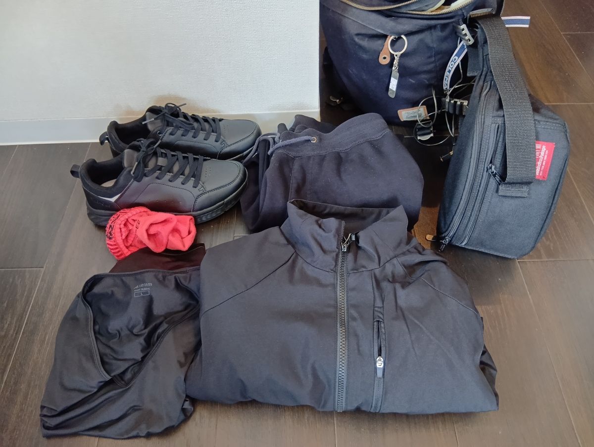 出発時のファッション（筆者撮影）