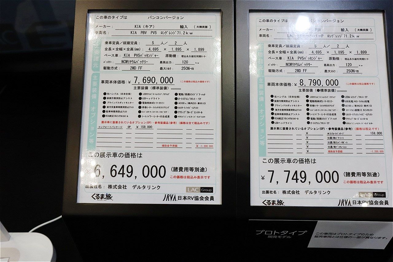 LACホールディングスのBEVキャンピングカー「LAC EVキャンパーP」（写真：筆者撮影）