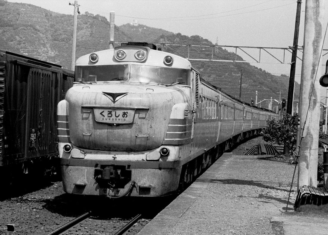 独特のボンネット型で「ブルドッグ」と呼ばれ親しまれたキハ81系。写真は後年「くろしお」で活躍した当時の姿（撮影：南正時）