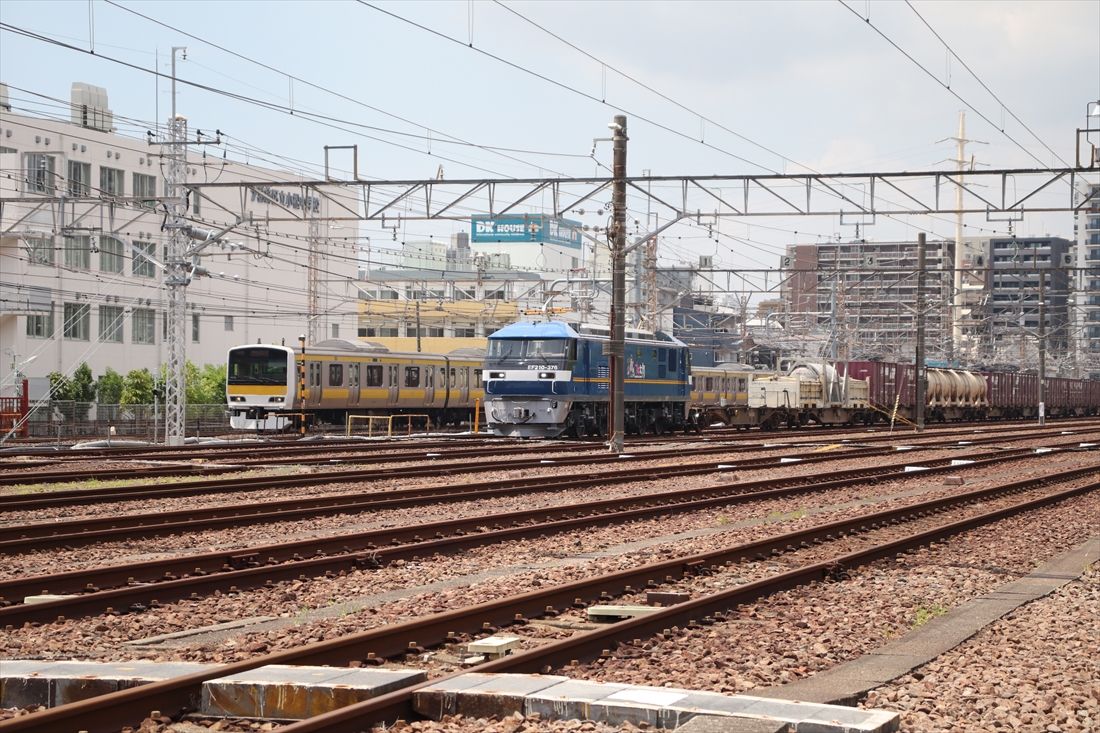 新小岩駅の千葉寄りにある新小岩信号場。新金線に乗り入れる貨物列車はここが発着点になる（筆者撮影）