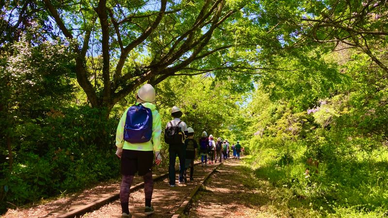 廃線跡ウォーキングの様子（写真：倉吉観光MICE協会）