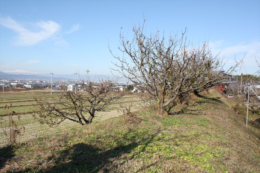 成沢～半郷：松尾川の南側に構築された築堤（筆者撮影）
