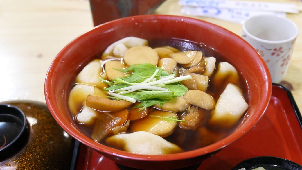 耳うどん。佐野市内「野村屋」にて（筆者撮影）
